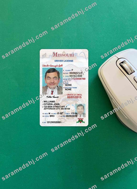 USA Missouri driving license under 21 photolook FRONT